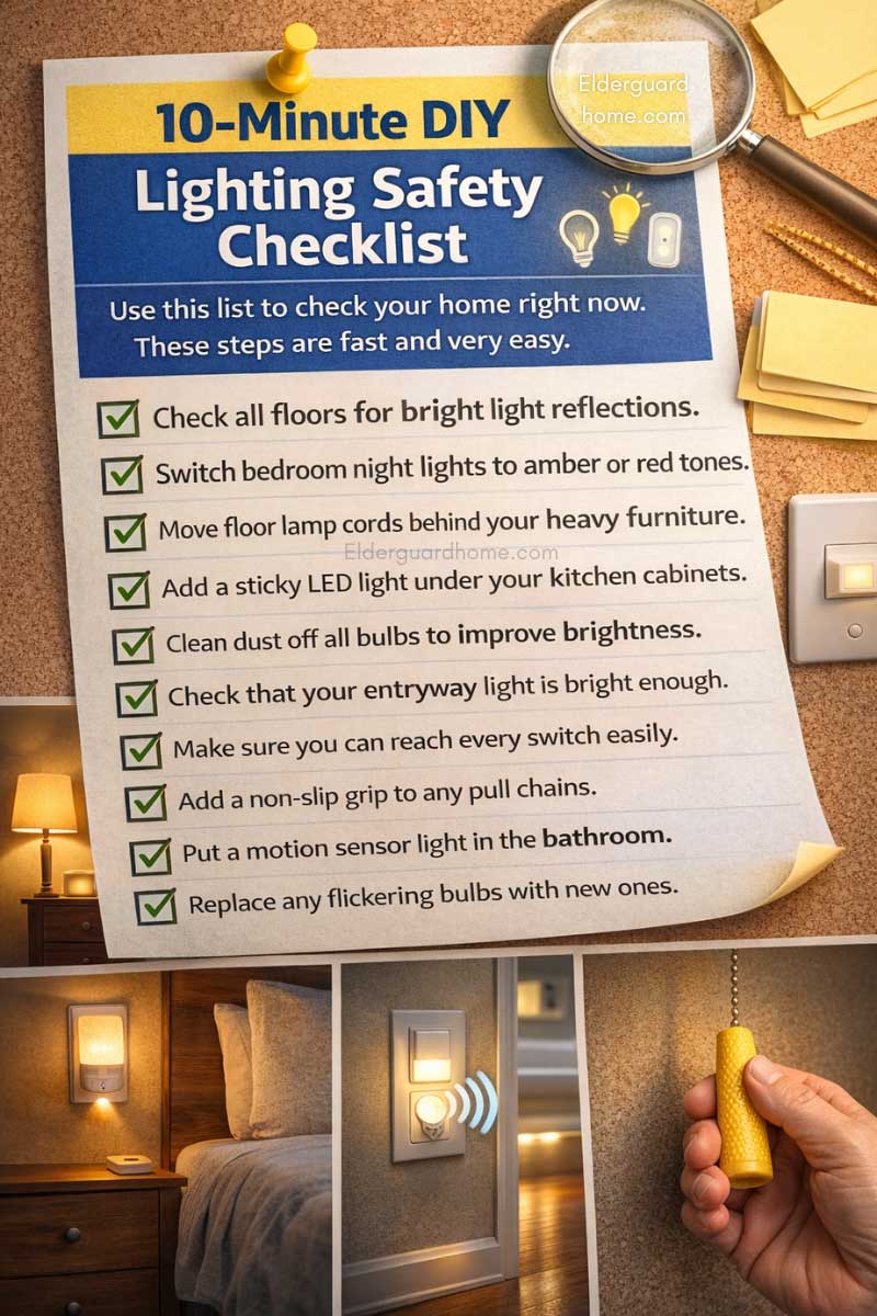A checklist for improving visual contrast with task lighting to stop falls at home