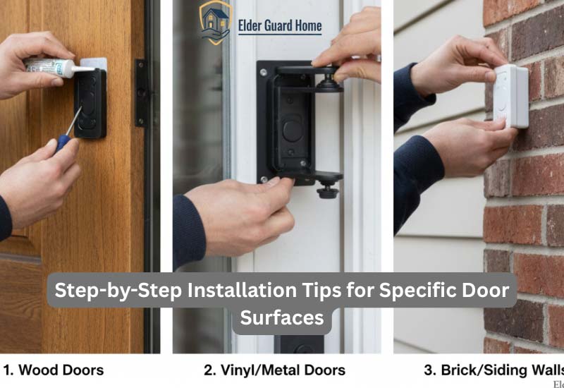 A comparison of how to install doorbells on wood, vinyl, and brick surfaces without drilling.