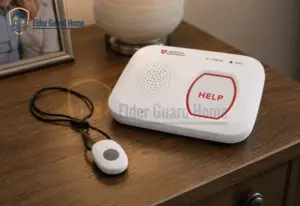 in home medical alert system base unit and wearable button