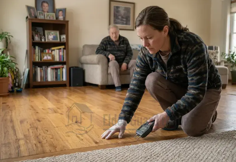 Slippery Hardwood Floor Safety Check for Seniors.